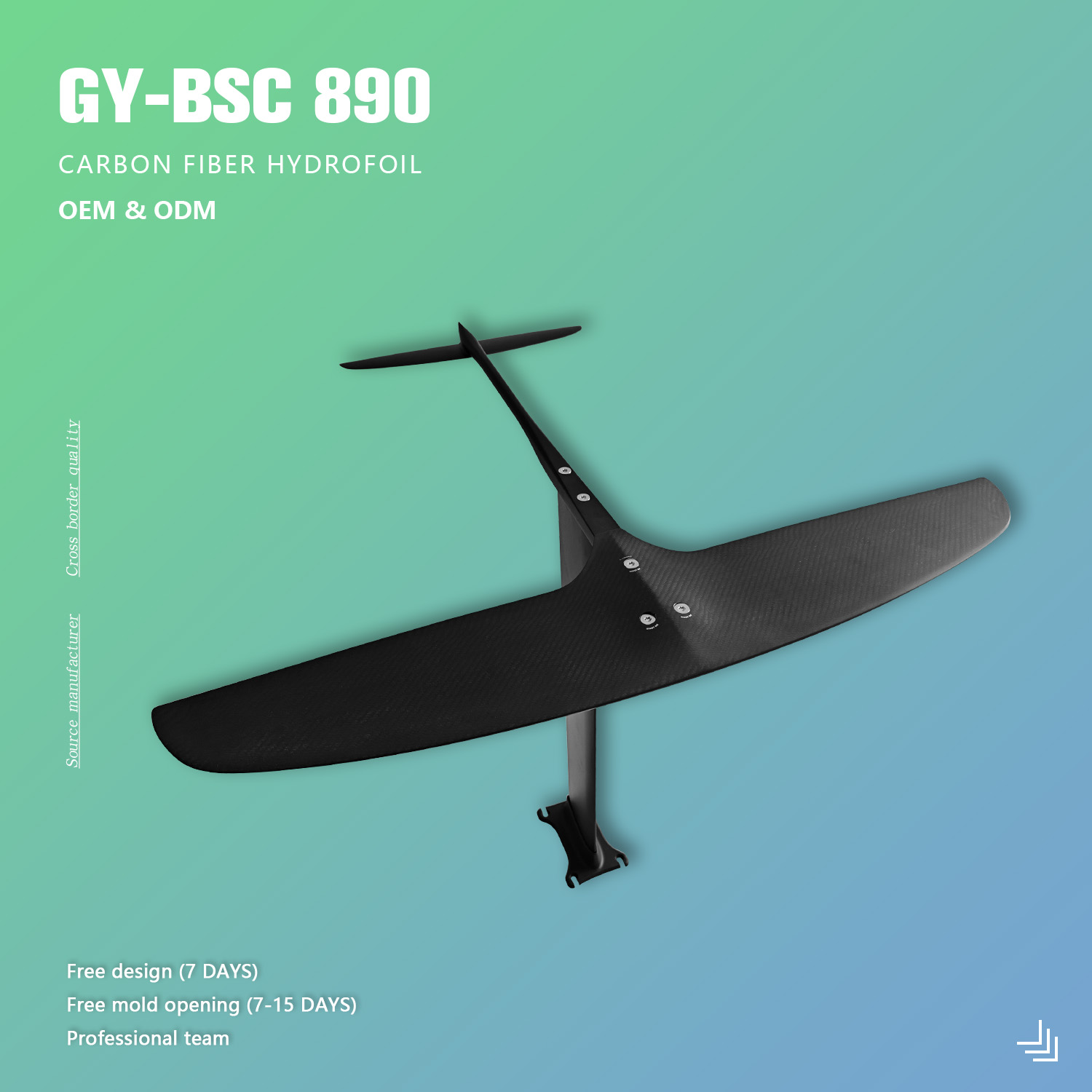 Hydrofoil Wing Set Carbon Fiber - مجموعة ركوب الأمواج المائية من ألياف